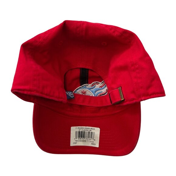 Tennessee Titans Red '47 Clean Up Adjustable Strapback Hat OSF With Stickers EUC - Picture 2 of 3